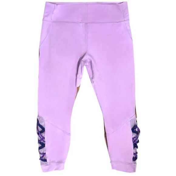 Fabletics Purple Powerhold Dynamic High Waisted Lattice 7/8 Leggings Size XXL - Picture 9 of 15